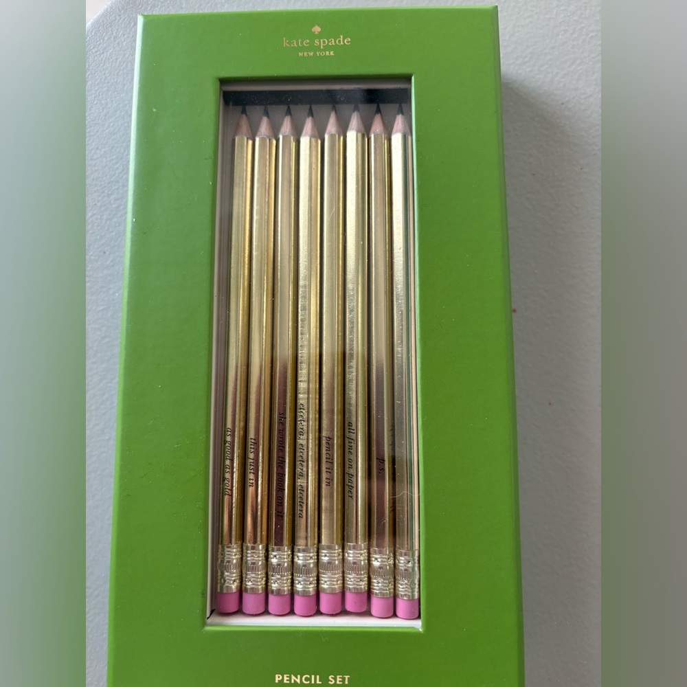 kate spade gold pencils